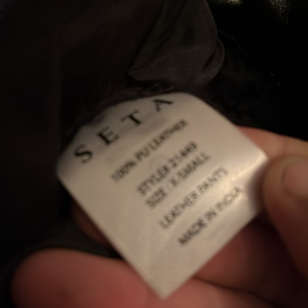 NWT Seta Men’s Black Leather Pants Size XS - Picture 5 of 6
